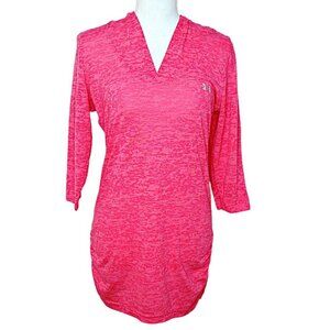 Womens Under Armour Hot Pink Semi Fitted Sheer Lightweight Athletic Hoodie Sz M